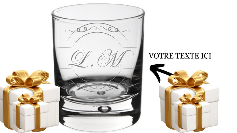 Personalized whiskey glass cercle