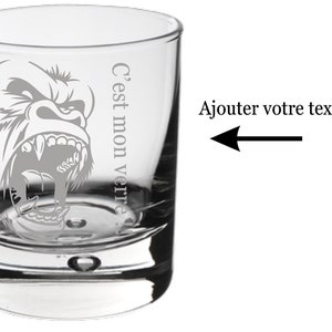 Personalized whiskey glass verre gorille