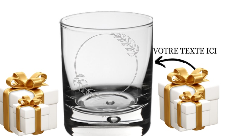 Personalized whiskey glass cercle chic