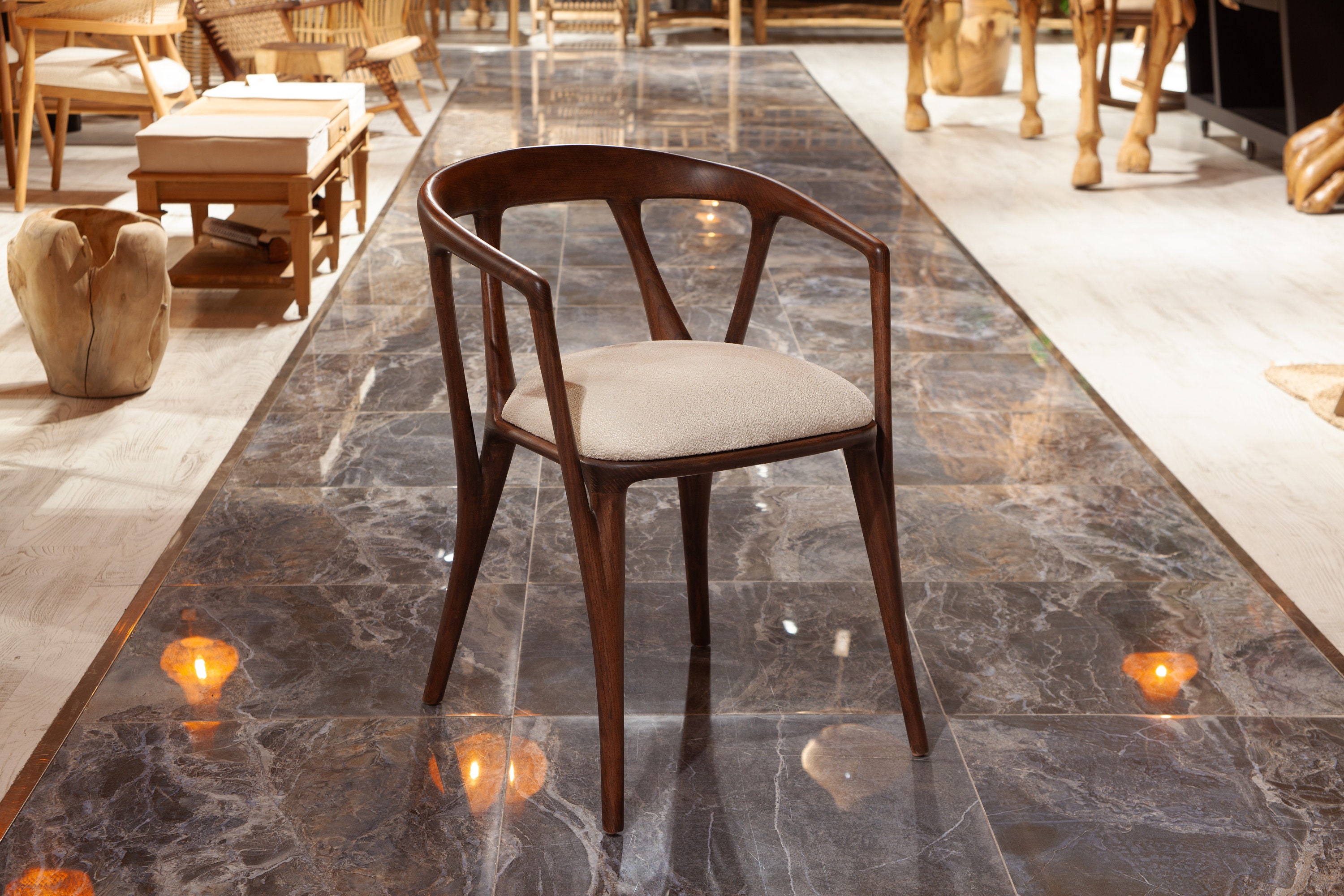 Modern Wooden Dining Chair Set for Dining Room, Handmade Unique Dining