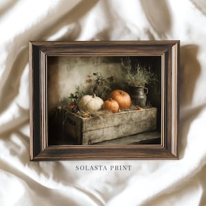 Pumpkin Still Life Art Print | Moody Fall Decor | Farmhouse Wall Art(Digital Download)