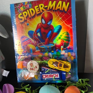 Plantilla de tarjeta de Pascua estilo Spiderman de 8 x 11: artículo digital.