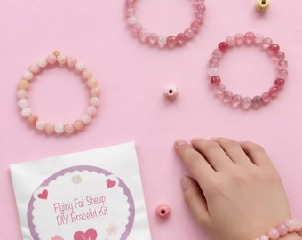 DIY Glass Bead Bracelet Kit, Jewelry Making Kit for Kids, Beginner Craft Set, Creative Gift for Girls, Bracelet Making Activity