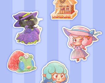 Kawaii Holographic Sticker Set, Cute Journal Stickers, Fairy Tale Scrapbook Stickers, Planner Decor, Kawaii Stationery