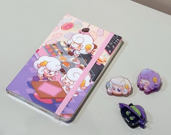 Kawaii Sheep A5 Notebook, Hardcover Journal, Cute Writing Notebook for Kids, School Stationery Gift, Journal for Girls