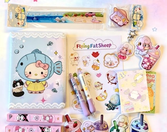 Kawaii Stationery Gift Box, Cute School Supplies Set, Stationery Gift for Girls, Personalised Colour Choice, Birthday Gift