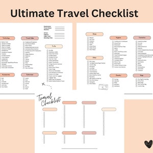 Ultimate Packing List For Travelers and Organizers, Printable Editable Packing List,  Travel Packing List, Vacation Packing List