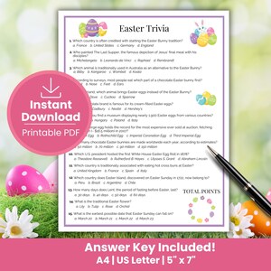 Easter Trivia Game | Fun Easter Quiz | Spring Party Game | Kids, Teens & Adults Easter Activity | Easter Egg Hunt Challenge | Seniors Trivia