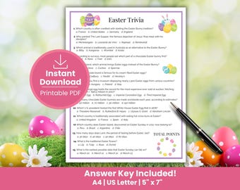 Easter Trivia Game | Fun Easter Quiz | Spring Party Game | Kids, Teens & Adults Easter Activity | Easter Egg Hunt Challenge | Seniors Trivia