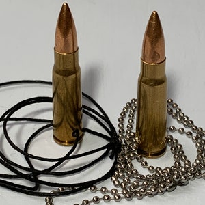 Halsband med äkta kulor, 7,62 kal. AK-47. 2-pack.