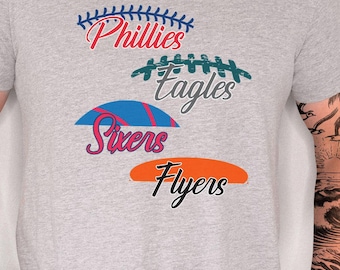 Philadelphia Sports Team Shirt, Philly Sport Fan Gift, Philly Four Pro Team Shirt, Phillies, Eagles, 76ers, Flyers, Unisex Tee or Sweatshirt
