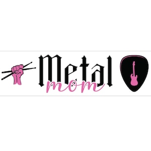 Naklejka na zderzak Heavy Metal Mom, wodoodporna naklejka winylowa dla miłośniczki muzyki, 11 cali na 3 cale, prezent dla mamy Rocker Metal Head Banger