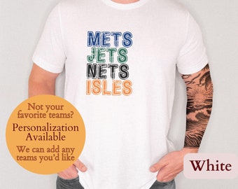 New York Sports Shirt NY Sports TShirt New York Teams T Shirt NY Teams Shirt Mets Shirt Jets Tee Nets Shirt Islanders Tee Ny Sports Fan