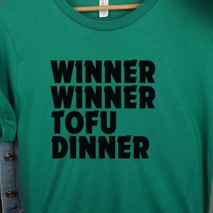 Camisa vencedora do jantar de tofu para jogos de azar Camiseta exclusiva de pôquer para cassino Camiseta de jogo de cartas da sorte para jogar Presente engraçado para veganos