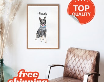 Hand-Painted Custom Watercolor Pet Portrait / Hand-Painted Dog Portrait from Photo / Handmade Pet Painting / Pet Loss Gift / Unique Gift