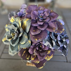 Paper Flower Bouquet - Handmade 6 Stem Arrangement for Home Decor, Gifts, Special Occasion
