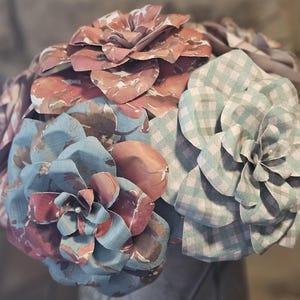 Paper Flower Bouquet - Handmade 6 Stem Arrangement for Home Decor, Gifts, Special Occasions