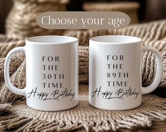 Personalized Birthday Mug Any Age Custom Name Mug Milestone Birthday Gift Funny Coffee Cup For Her Him
