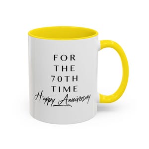 70th Anniversary Mug, Couples Gift, Wedding Anniversary Present, 70th Anniversary Gift, Parent Anniversary Gifts, for Women or Men, 70 Years