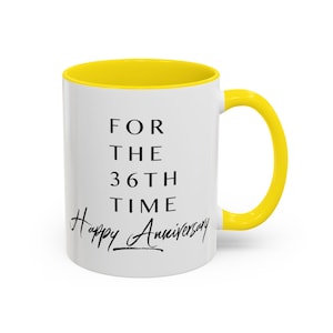 36th Anniversary Mug: Couple Celebration Gift, 11oz or 15oz, Multiple colors