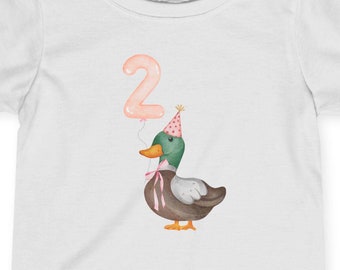 Birthday Duck Baby Shirt, Baby 2nd Birthday Shirt, Baby Second Birthday Gift, Cute Duck Shirt, Animal Theme Birthday, Funny Birthday Shirt