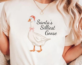 Santa's Silliest Goose Shirt, Christmas Silly Goose Shirt, Festive Goose Shirt, Funny Christmas Gift, Silly Goose Theme Christmas Shirt