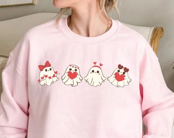 Valentines Day Sweatshirt, Valentine Ghost Sweatshirt, Spooky Valentine, My Boo Sweater, Valentine Crewneck, Valentine Shirt, Valentine Gift