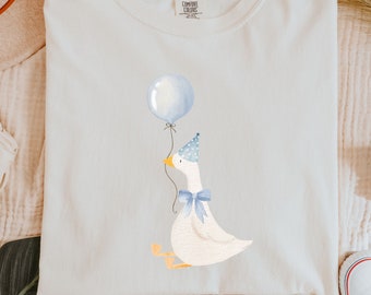 Silly Goose Birthday Shirt, Comfort Colors Tee, Birthday Shirts, Birthday Party, One Silly Goose, Blue Birthday Goose, Boy Birthday Party