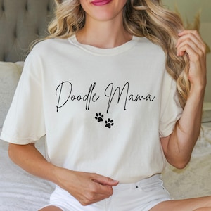 Doodle Mama Comfort Colors Shirt, Dog Mom Shirt, Gift for Doodle Mama, Dog Mama Script Shirt, Cute Golden Doodle Mom Shirt, Dog Lover Gift