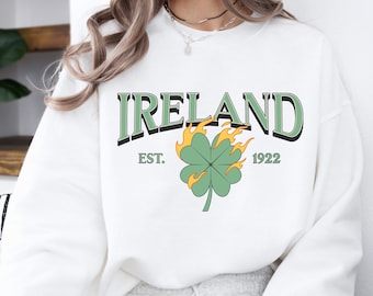 Ierland Sweatshirt, Ierland opgericht 1922 Sweatshirt, Iers shirt, Ierse gift, St Patricks Day Sweatshirt, Clover Crewneck, Lucky Shirt
