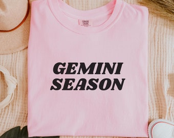 Camiseta da estação de Gêmeos, camiseta do zodíaco de Gêmeos, camiseta com cores confortáveis, amante do horóscopo, camiseta de astronomia, presente do signo de Gêmeos, camiseta de aniversário de Gêmeos