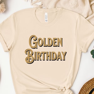 Chemise d&#39;anniversaire dorée, cadeau d&#39;anniversaire, cadeau d&#39;anniversaire doré, cadeau d&#39;anniversaire spécial, anniversaire champagne, jolie chemise d&#39;anniversaire, chemise dorée