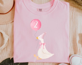 Silly Goose Birthday Shirt, Comfort Colors Tee, 2nd Birthday Shirt, Silly Goose Shirt, Birthday Gift for Her, Aesthetic Birthday Goose