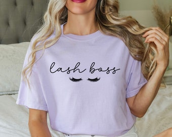 Camisa Lash Boss Comfort Colors, Camisa Lash Tech, Regalo de artista de pestañas, Camisa profesional de belleza, Camisa de pestañas, Regalo para técnico de pestañas