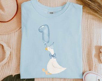 Silly Goose Birthday Shirt, Comfort Colors Tee, 1st Birthday Shirt, Silly Goose Shirt, Birthday Gift for Her, Aesthetic Birthday Goose