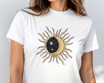 Cosmic Sun Baby Tee, Y2K Baby Tee, Celestial Shirt, Sun and Stars Shirt, Cosmic Shirt, Sun Shirt, Celestial Gift, Astronomy Lover Gift