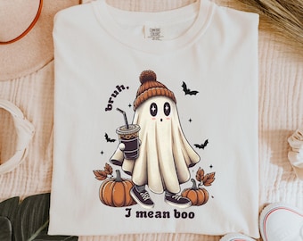 Chemise fantôme d'Halloween, Chemise Halloween amusante, T-shirt couleurs confort, Chemise Halloween festive, Chemise fantôme rétro, Saison effrayante, Vêtements d'automne