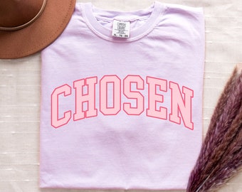 Ausgewähltes Shirt, Comfort Colors T-Shirt, religiöses Shirt, christliches Shirt, erhebendes Shirt, Bibelvers, Gott ist ein gutes Geschenk, rosa christliches Shirt