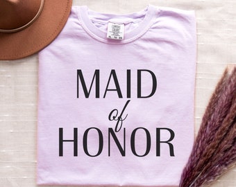 Maid of Honor Shirt, Comfort Colors Tee, Bridesmaid Shirt, Bridal Party Shirt, Wedding Party, Bridal Gift, Bachelorette Shirt, Bridal Shirt