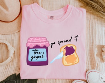 Het evangelie shirt, comfort kleuren tee, verspreid het evangelie shirt, grappig evangelie shirt, christelijk shirt, religieus shirt, grappig christelijk cadeau