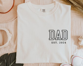 Dad Shirt, Comfort Colors Tee, Dad Established 2024 Shirt, New Dad Shirt, Dad Birthday Gift, Dad to be Gift, Daddy Shirt, Father's Day Gift
