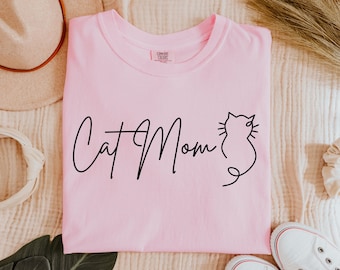 Katzenmama-Shirt, Comfort Colors T-Shirt, Katzenmama-Shirt, Geschenk für Katzenmama, Katzenliebhaber-Shirt, Kätzchen-Mama-Shirt, Katzenliebhaber-Geschenk, Katzenmama-Geschenk