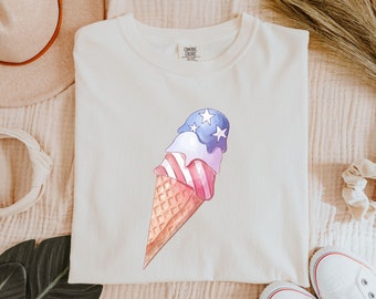 American Ice Cream Shirt, USA Shirt, 4th of July Shirt, Patriotic Shirt, Independence Day Shirt, Comfort Colors Tee, Cute American Shirt