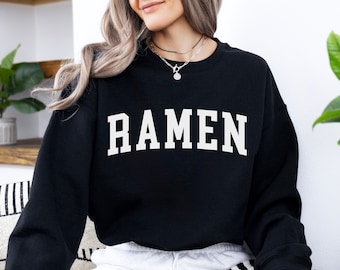 Ramen Sweatshirt, Ramen Lover Crewneck, Foodie Sweatshirt, Funny Sweatshirt, Varsity Sweatshirt, College Crewneck, Funny Gift, Unisex Shirt