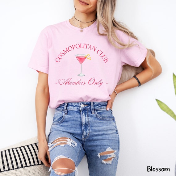 Cosmopolitan Club Comfort Colors Shirt, Cocktail Shirt, Oversized Shirt, Cosmo Members Only Shirt, Cute Cocktail Tee, Bartender Gift