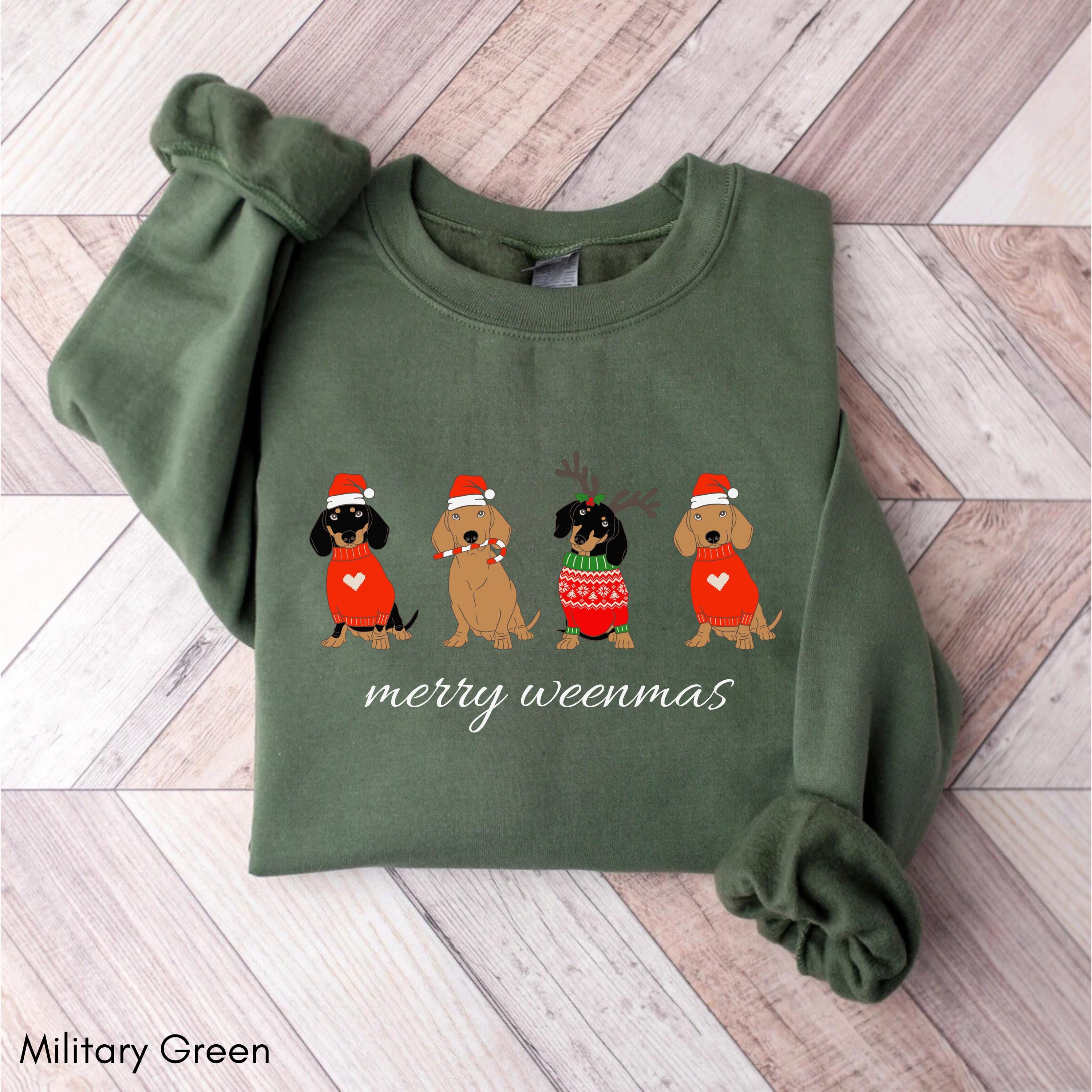 Felpa da Donna con Stampa di Natale di Bassa Qualità con Cane Teckel, Sweatshirt Baggy e Comodo Pullover di Natale per Donna, Tendenza di Moda per Regalo di Natale, Azzurro, S Felpa da Donna con Stampa di Natale di Bassa Qualità con Cane Teckel, Sweatshirt Baggy e Comodo Pullover di Natale per Donna, Tendenza di Moda per Regalo di Natale, Azzurro, S