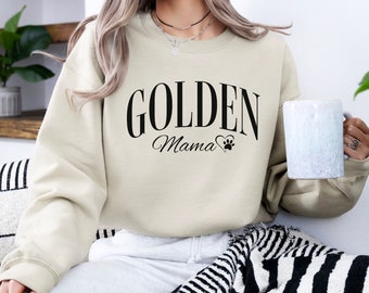 Sudadera Golden Mama, Golden Retriever mamá Crewneck, regalo para mamá Golden Retriever, sudadera de mamá perro, regalo amante de los perros, camisa de mascota