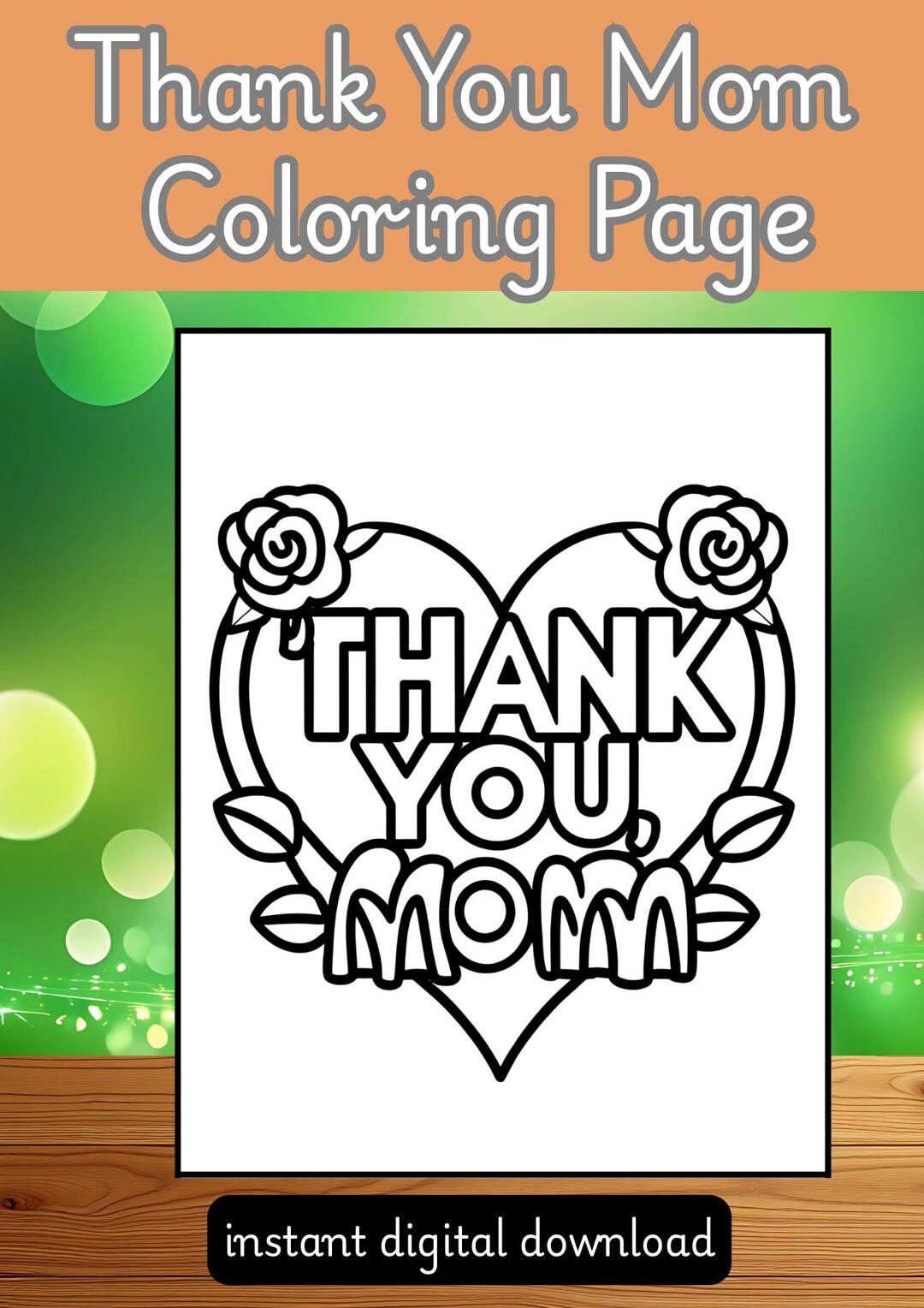 Thank You Mom Coloring Page, Mother's Day Quotes, Inspirational Funny ...