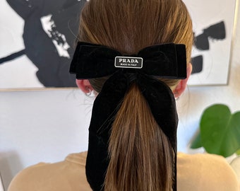 Velvet Bow with hardware, Hair Bow, chic accessory