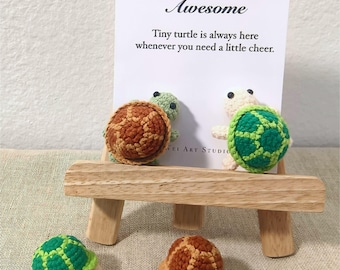 Crochet Turtles keychain, You're TURTLEY AWESOME Turtle,Handmade, Amigurumi, Cheer Up Gift for Coworker, Good Luck Charm, cute gift